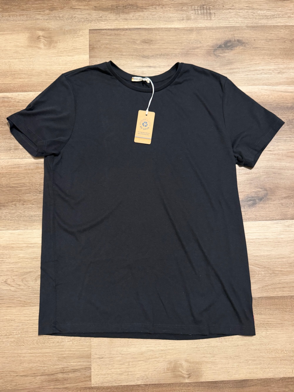 NWT Marine Layer RE-SPUN Mens Signature Crew Neck Tee Washed Black Medium